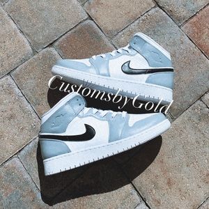 Custom Nike air Jordan gray & black